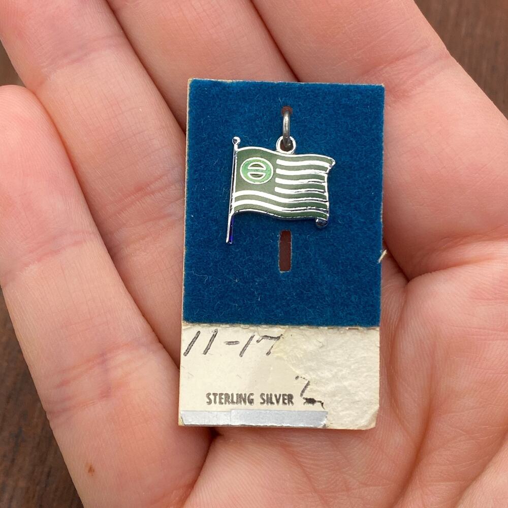 Vintage Griffith 925 Sterling Silver Original Earth Day Flag Pendant Charm